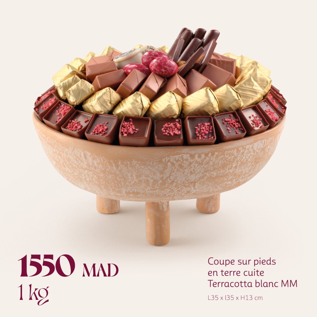 Coupe sur pieds en terre cuite Terracotta blanc